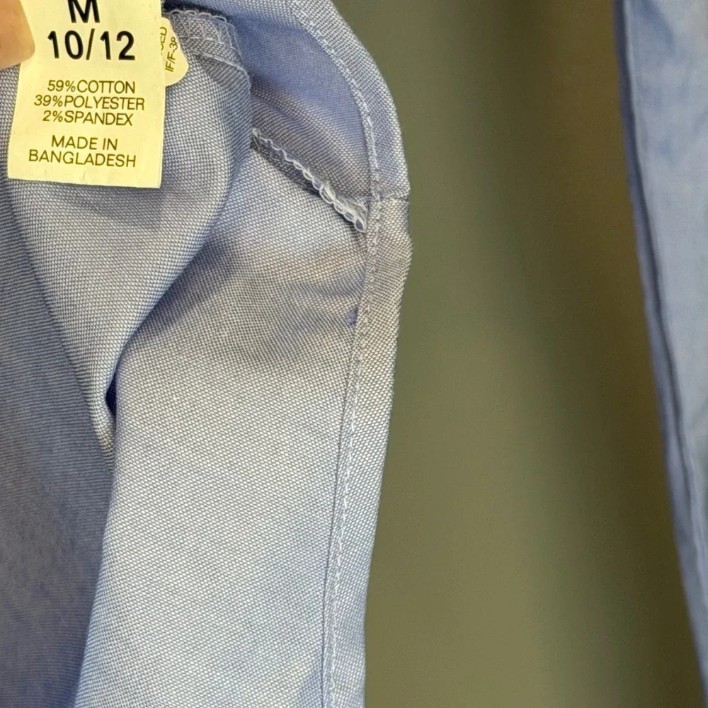 Chaps Boys Black Blazer and Light Blue Stretch Button Down Shirt Set Size 10 289